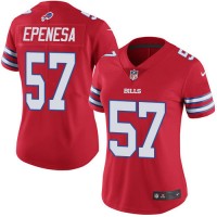 Nike Buffalo Bills #57 A.J. Epenesas Red Women's Stitched NFL Limited Rush Jersey