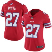 Nike Buffalo Bills #27 Tre'Davious White Red Women's Stitched NFL Limited Rush Jersey