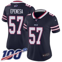Nike Buffalo Bills #57 A.J. Epenesas Navy Women's Stitched NFL Limited Inverted Legend 100th Season Jersey
