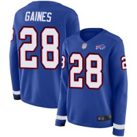 Nike Buffalo Bills #28 E.J. Gaines Royal Blue Team Color Women's Stitched NFL Limited Therma Long Sleeve Jersey