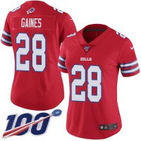 Nike Buffalo Bills #28 E.J. Gaines Red Women's Stitched NFL Limited Rush 100th Season Jersey
