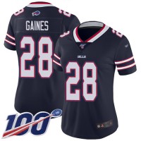 Nike Buffalo Bills #28 E.J. Gaines Navy Women's Stitched NFL Limited Inverted Legend 100th Season Jersey