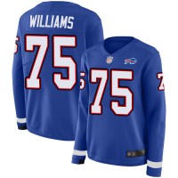 Nike Buffalo Bills #75 Daryl Williams Royal Blue Team Color Women's Stitched NFL Limited Therma Long Sleeve Jersey