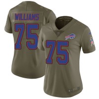 Nike Buffalo Bills #75 Daryl Williams Olive Women's Stitched NFL Limited 2017 Salute To Service Jersey