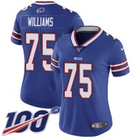 Nike Buffalo Bills #75 Daryl Williams Royal Blue Team Color Women's Stitched NFL 100th Season Vapor Untouchable Limited Jersey