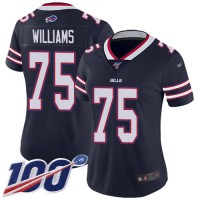Nike Buffalo Bills #75 Daryl Williams Navy Women's Stitched NFL Limited Inverted Legend 100th Season Jersey