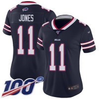 Nike Buffalo Bills #11 Zay Jones Navy Women's Stitched NFL Limited Inverted Legend 100th Season Jersey
