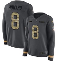 Nike Buffalo Bills #8 O. J. Howard Anthracite Salute to Service Women's Stitched NFL Limited Therma Long Sleeve Jersey