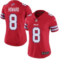 Nike Buffalo Bills #8 O. J. Howard Red Women's Stitched NFL Limited Rush Jersey