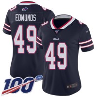Nike Buffalo Bills #49 Tremaine Edmunds Navy Women's Stitched NFL Limited Inverted Legend 100th Season Jersey