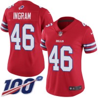 Nike Buffalo Bills #46 Ja'Marcus Ingram Red Women's Stitched NFL Limited Rush 100th Season Jersey
