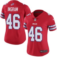 Nike Buffalo Bills #46 Ja'Marcus Ingram Red Women's Stitched NFL Limited Rush Jersey