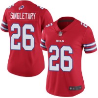 Nike Buffalo Bills #26 Devin Singletary Red Women's Stitched NFL Limited Rush Jersey