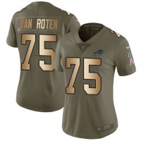 Nike Buffalo Bills #75 Greg Van Roten Olive/Gold Women's Stitched NFL Limited 2017 Salute To Service Jersey