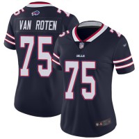 Nike Buffalo Bills #75 Greg Van Roten Navy Women's Stitched NFL Limited Inverted Legend Jersey