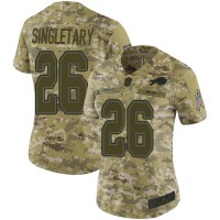 Nike Buffalo Bills #26 Devin Singletary Camo Women's Stitched NFL Limited 2018 Salute to Service Jersey