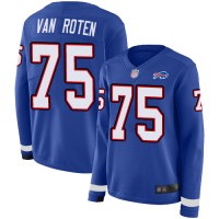 Nike Buffalo Bills #75 Greg Van Roten Royal Blue Team Color Women's Stitched NFL Limited Therma Long Sleeve Jersey