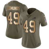 Nike Buffalo Bills #49 Tremaine Edmunds Olive/Gold Women's Stitched NFL Limited 2017 Salute to Service Jersey