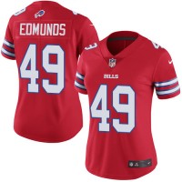 Nike Buffalo Bills #49 Tremaine Edmunds Red Women's Stitched NFL Limited Rush Jersey
