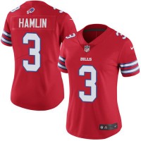 Nike Buffalo Bills #3 Damar Hamlin Red Women's Stitched NFL Limited Rush Jersey