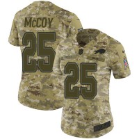 Nike Buffalo Bills #25 LeSean McCoy Camo Women's Stitched NFL Limited 2018 Salute to Service Jersey
