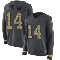 Nike Denver Broncos #14 Courtland Sutton Anthracite Salute to Service Women's Stitched NFL Limited Therma Long Sleeve Jersey