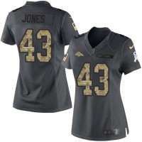 Nike Denver Broncos #43 Joe Jones Black Women's Stitched NFL Limited 2016 Salute to Service Jersey