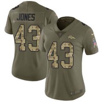 Nike Denver Broncos #43 Joe Jones Olive/Camo Women's Stitched NFL Limited 2017 Salute To Service Jersey