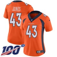 Nike Denver Broncos #43 Joe Jones Orange Team Color Women's Stitched NFL 100th Season Vapor Untouchable Limited Jersey