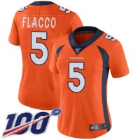 Nike Denver Broncos #5 Joe Flacco Orange Team Color Women's Stitched NFL 100th Season Vapor Limited Jersey