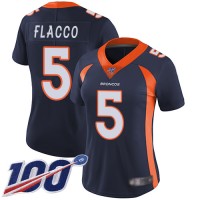 Nike Denver Broncos #5 Joe Flacco Navy Blue Alternate Women's Stitched NFL 100th Season Vapor Limited Jersey