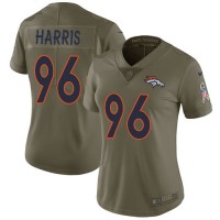 Nike Denver Broncos #96 Shelby Harris Olive Women's Stitched NFL Limited 2017 Salute To Service Jersey
