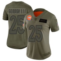 Nike Denver Broncos #25 Melvin Gordon III Camo Women's Stitched NFL Limited 2019 Salute To Service Jersey