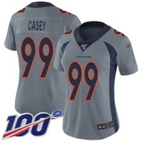 Nike Denver Broncos #99 Jurrell Casey Gray Women's Stitched NFL Limited Inverted Legend 100th Season Jersey