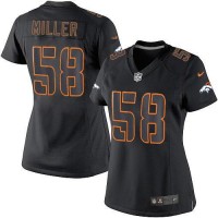 Nike Denver Broncos #58 Von Miller Black Impact Women's Stitched NFL Limited Jersey