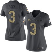Nike Denver Broncos #3 Drew Lock Black Women's Stitched NFL Limited 2016 Salute to Service Jersey