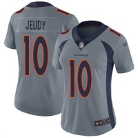 Nike Denver Broncos #10 Jerry Jeudy Gray Women's Stitched NFL Limited Inverted Legend Jersey