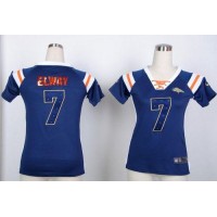 Nike Denver Broncos #7 John Elway Navy Blue Women's Stitched NFL Elite Draft Him Shimmer Jersey