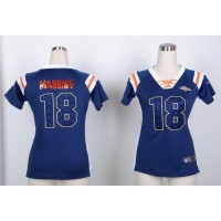 Nike Denver Broncos #18 Peyton Manning Navy Blue Women's Stitched NFL Elite Draft Him Shimmer Jersey