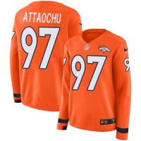 Nike Denver Broncos #97 Jeremiah Attaochu Orange Team Color Women's Stitched NFL Limited Therma Long Sleeve Jersey