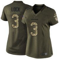 Nike Denver Broncos #3 Drew Lock Green Women's Stitched NFL Limited 2015 Salute to Service Jersey