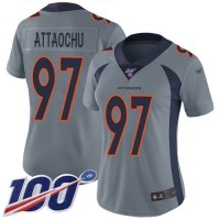 Nike Denver Broncos #97 Jeremiah Attaochu Gray Women's Stitched NFL Limited Inverted Legend 100th Season Jersey