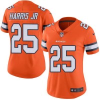 Nike Denver Broncos #25 Chris Harris Jr Orange Women's Stitched NFL Limited Rush Jersey