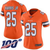 Nike Denver Broncos #25 Chris Harris Jr Orange Women's Stitched NFL Limited Rush 100th Season Jersey