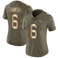 Nike Denver Broncos #6 Sam Martin Olive/Gold Women's Stitched NFL Limited 2017 Salute To Service Jersey