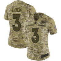 Nike Denver Broncos #3 Drew Lock Camo Women's Stitched NFL Limited 2018 Salute to Service Jersey