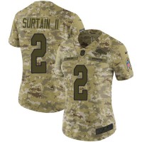 Nike Denver Broncos #2 Patrick Surtain II Camo Women's Stitched NFL Limited 2018 Salute To Service Jersey