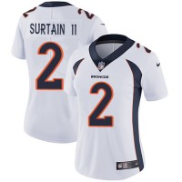 Nike Denver Broncos #2 Patrick Surtain II White Women's Stitched NFL Vapor Untouchable Limited Jersey