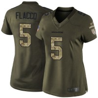Nike Denver Broncos #5 Joe Flacco Green Women's Stitched NFL Limited 2015 Salute to Service Jersey