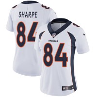 Nike Denver Broncos #84 Shannon Sharpe White Women's Stitched NFL Vapor Untouchable Limited Jersey
